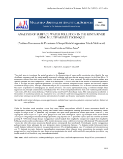 analysis of surface water pollution in the kinta river using