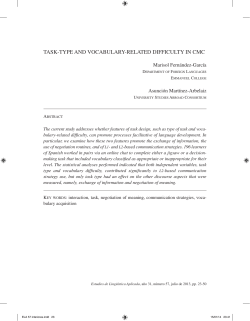task-type and vocabulary-related difficulty in cmc
