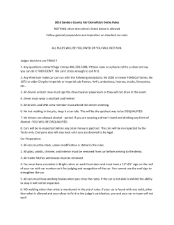2016 Sanders County Fair Demolition Derby Rules NOTHING other