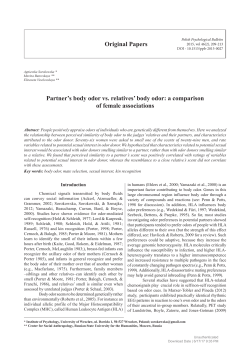Partner`s body odor vs. relatives` body odor: a comparison of female