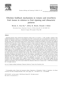 Ethylene feedback mechanisms in tomato and strawberry fruit