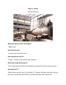 Glenn C. Iafrate Persian Gulf War What year did you enter the military?