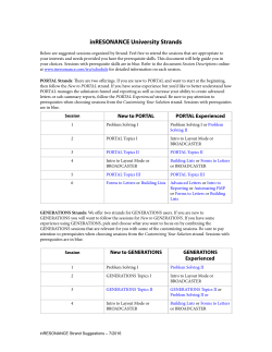 inRESONANCE University Strands