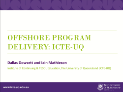 offshore program delivery: icte-uq