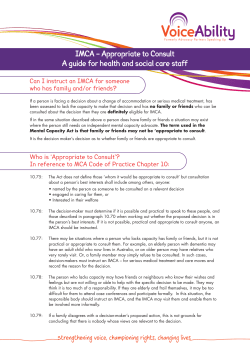 IMCA &ndash; Appropriate to Consult A guide for health and