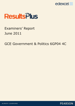 Examiner report - Unit 4C (6GP04) - June 2011 - Edexcel
