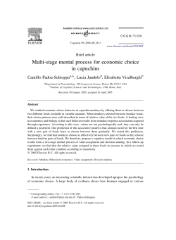 Multi-stage mental process for economic choice in capuchins