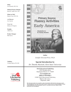 Primary Source Fluency Activities Early America