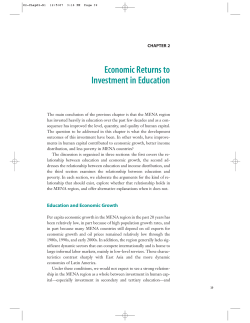 Economic Returns to Investment in Education