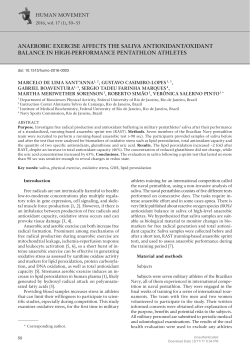 ANAEROBIC EXERCISE AFFECTS THE SALIVA ANTIOXIDANT