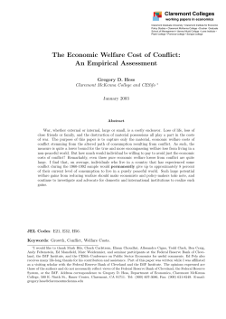 The Economic Welfare Cost of Conflict: An Empirical Assessment