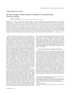 Secular changes in body height and weight of