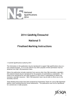 2014 G&agrave;idhlig &Egrave;isteachd National 5 Finalised Marking