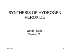 SYNTHESIS OF HYDROGEN PEROXIDE
