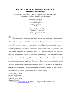 Efficiency of Perchlorate Consumption in Road Flares, Propellants