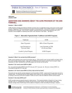 questions and answers about the acre provision of the
