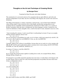 Thoughts on the Art and Technique of Crossing