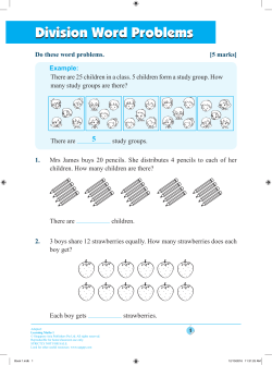 Division Word Problems - Singapore Asia Publishers