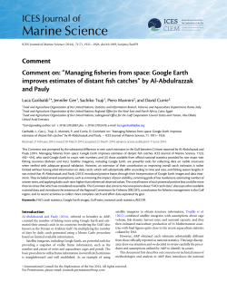 Comment on:&ldquo;Managing fisheries from space: Google Earth