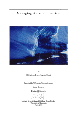 Managing Antarctic tourism - UTas ePrints