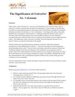 The Significance of Federalist No. 1 eLesson