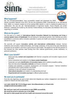 Internationalization of Sport Innovation Network Perspectives and