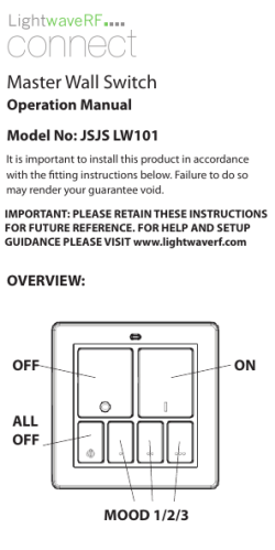 JSJS LW101 Master Wall Switch