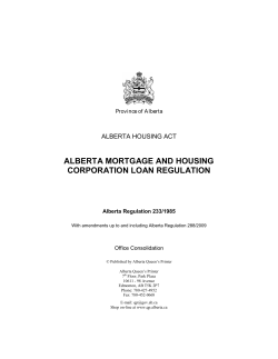 alberta mortgage and housing corporation loan regulation