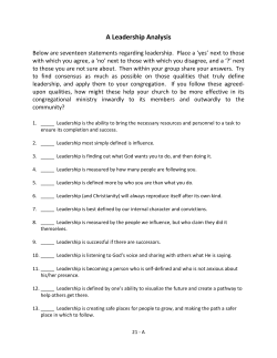 A Leadership Analysis - Mennonite Church USA