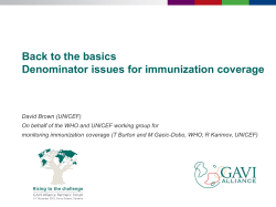 Denominator issues for immunization coverage