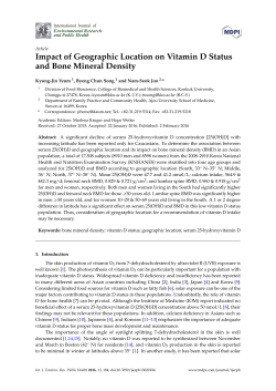 Impact of Geographic Location on Vitamin D Status and Bone