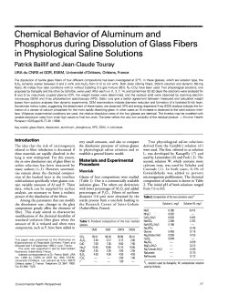 in Physiological Saline Solutions
