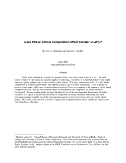 Does Public School Competition Affect Teacher Quality?