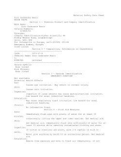 Material Safety Data Sheet Zinc Carbonate Basic MSDS# 88290