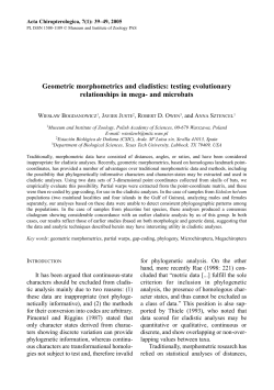 Geometric morphometrics and cladistics