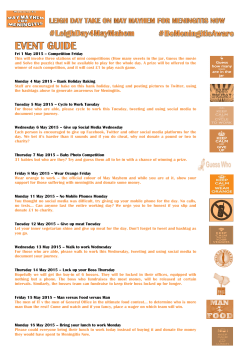 Fri 1 May 2015 – Competition Friday This will