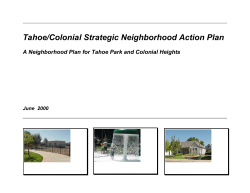 Tahoe/Colonial Strategic Neighborhood Action Plan