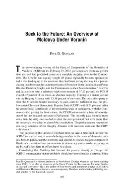 Back to the Future: An Overview of Moldova Under Voronin