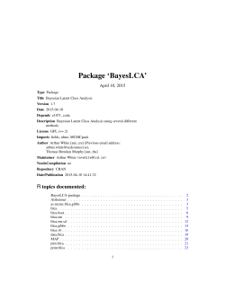 Package `BayesLCA`