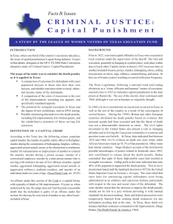 CRIMINAL JUSTICE: Capital Punishment