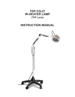 tdp cq-27 ir-heater lamp instruction manual