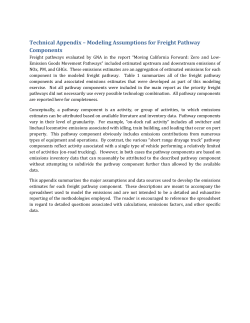Technical Appendix &ndash; Modeling Assumptions for Freight Pathway