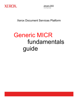 Generic MICR fundamentals guide