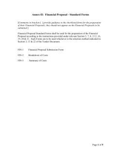 Annex-II: Financial Proposal - Standard Forms