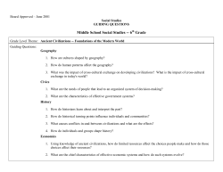 Middle School Social Studies -- 6th Grade