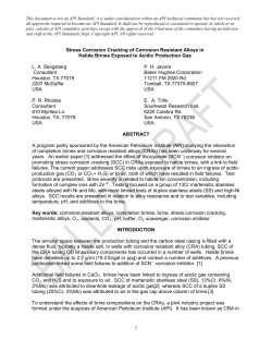 1 Stress Corrosion Cracking of Corrosion Resistant Alloys in Halide
