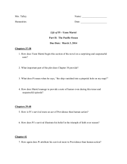 Life of Pi&mdash;Yann Martel Part II