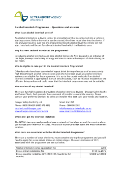 Alcohol Interlock Programme - Questions and answers