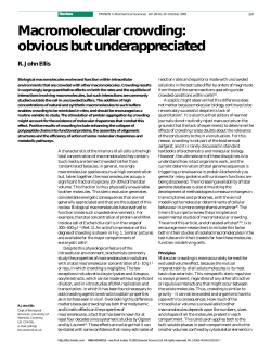 Macromolecular crowding: obvious but underappreciated