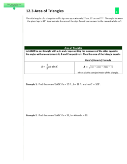 12.3 Area of Triangles - Pre